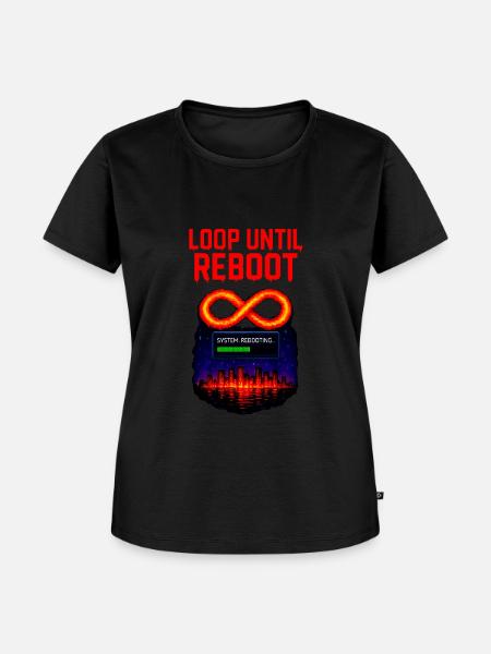 Loop Until Reboot – Pixel Shirt - Frauen Premium Bio T-Shirt - Schwarz