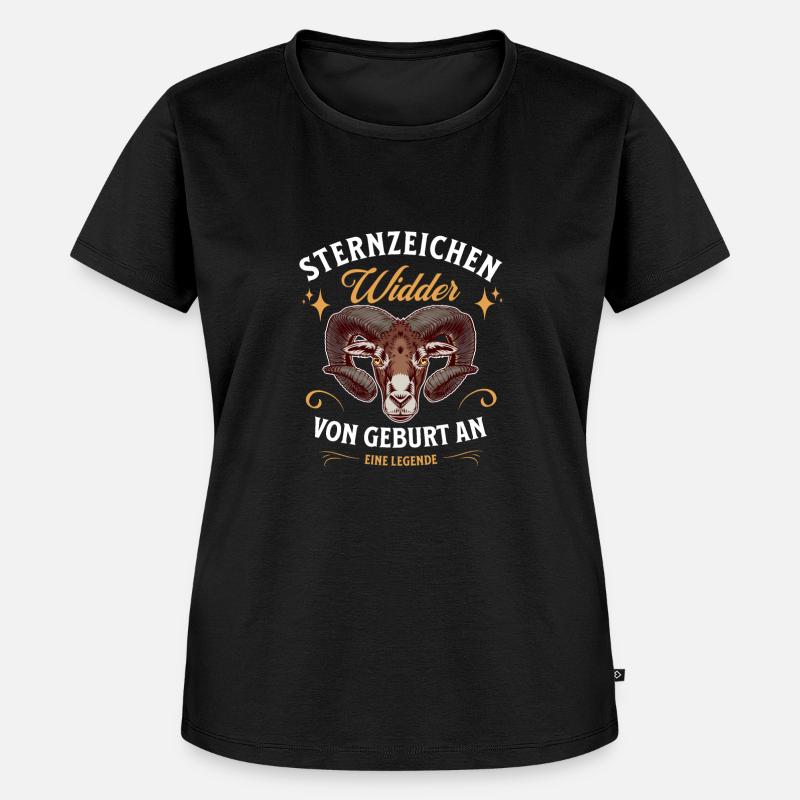 Sternzeichen Geschenke Widder Spruch - Frauen Premium Bio T-Shirt - Schwarz