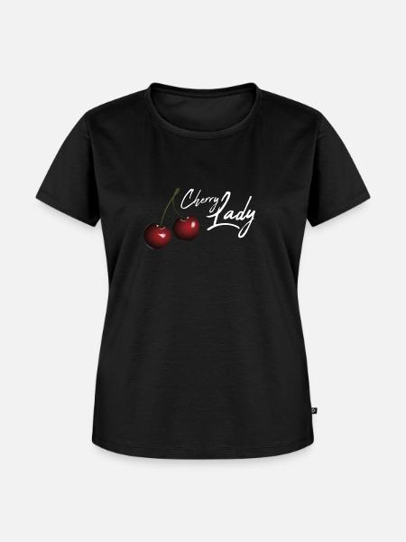 Cherry Lady / Geschenk Idee - Frauen Premium Bio T-Shirt - Schwarz