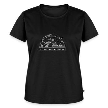 E5 Alpenüberquerung - Frauen Premium Bio T-Shirt - Schwarz - Vorne - Selfina (174cm)