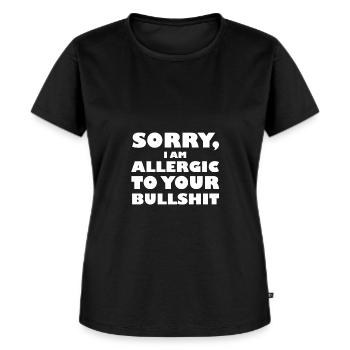 Allergic To Your Bullshit - Frauen Premium Bio T-Shirt - Schwarz - Vorne - Selfina (174cm)