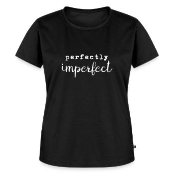 perfectly imperfect Lustiger Spruch - Frauen Premium Bio T-Shirt - Schwarz - Vorne - Selfina (174cm)