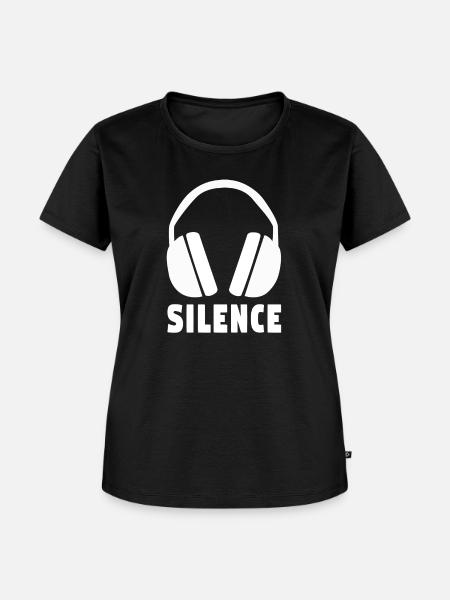 Silence Motiv mit Gehörschutz - Frauen Premium Bio T-Shirt - Schwarz