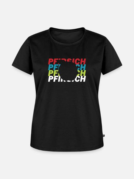 Pfirsich - Frauen Premium Bio T-Shirt - Schwarz