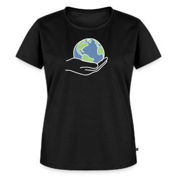 Klimaschutz Klimawandel - Frauen Premium Bio T-Shirt - Schwarz - Vorne - Selfina (174cm)