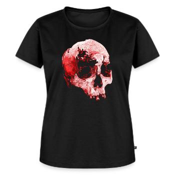 Crâne d’horreur - T-shirt Premium bio Femme - noir - Devant - Selfina (174cm)