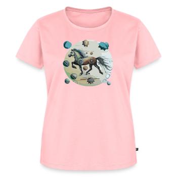 Cheval islandais - Graphique avec arrière-plan Variante 1 - T-shirt Premium bio Femme - rose - Devant - AI Model Female 172 dark (172cm)