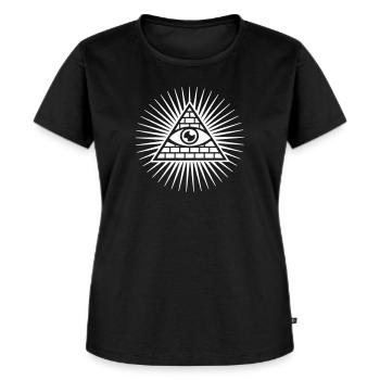 Allsehendes Auge, Pyramide, Alles sehendes Auge - Frauen Premium Bio T-Shirt - Schwarz - Vorne - Selfina (174cm)