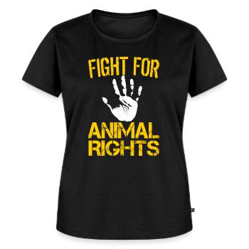 Animaux Droits Animaux Protection des animaux Environnement Climat Amour des animaux - T-shirt Premium bio Femme - noir - Devant - Selfina (174cm)