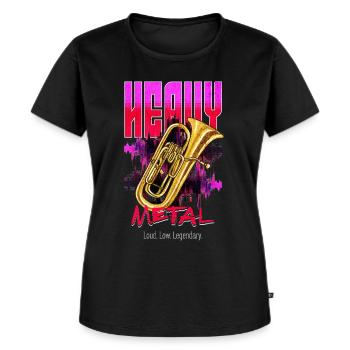 Euphonium Blasmusik Heavy Metal Humor - Frauen Premium Bio T-Shirt - Schwarz - Vorne - Selfina (174cm)