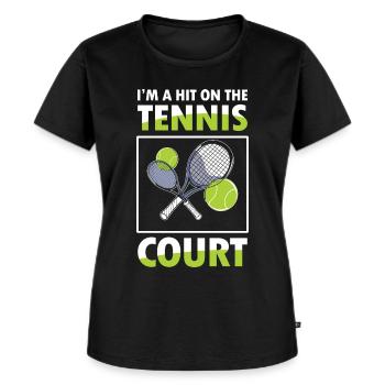 On The Tennis Court - Frauen Premium Bio T-Shirt - Schwarz - Vorne - Selfina (174cm)