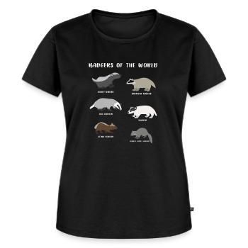 Dachs der Welt - Frauen Premium Bio T-Shirt - Schwarz - Vorne - Selfina (174cm)