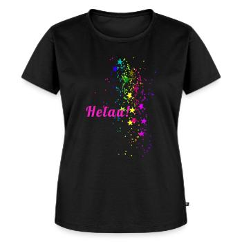 Helau, Konfetti, karneval, Sterne - Frauen Premium Bio T-Shirt - Schwarz - Vorne - Selfina (174cm)