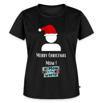 Cadeau de Noël de Mère - T-shirt Premium bio Femme - noir - Devant - Selfina (174cm)