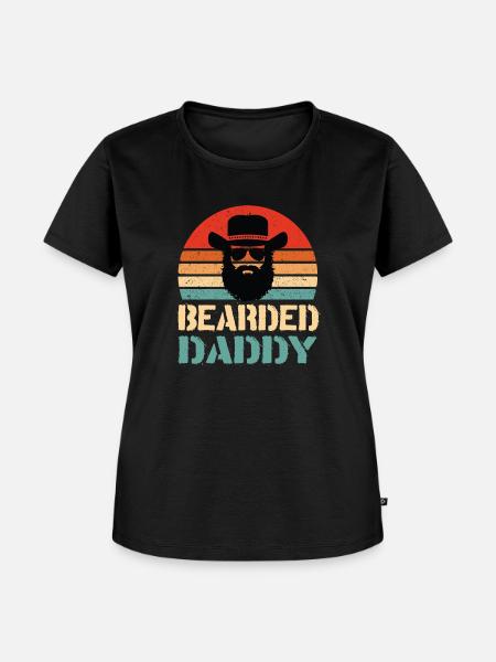 Bärtiger Papa - Frauen Premium Bio T-Shirt - Schwarz