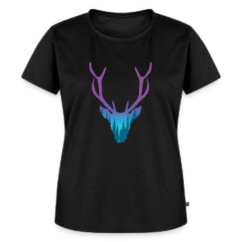 Deer Head - Women's Premium Organic T-shirt - black - Front - Selfina (174cm)