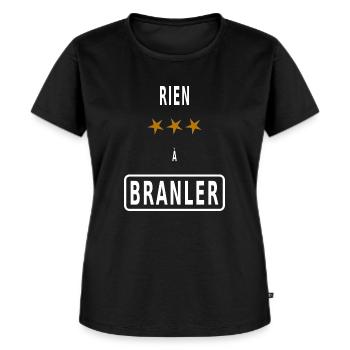 Rien à branler - T-shirt Premium bio Femme - noir - Devant - Selfina (174cm)