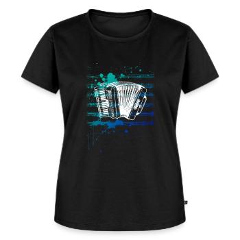 Akkordeon - Frauen Premium Bio T-Shirt - Schwarz - Vorne - Selfina (174cm)