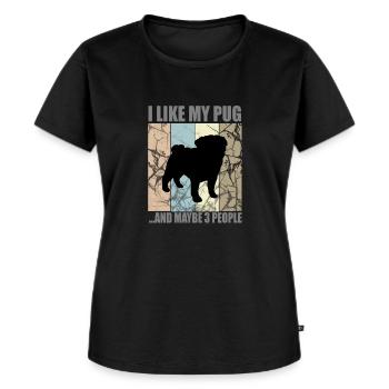 MOPS - Frauen Premium Bio T-Shirt - Schwarz - Vorne - Selfina (174cm)