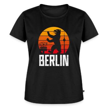 BERLIN BÄR ALEX SONNE GRUNGE VINTAGE - Frauen Premium Bio T-Shirt - Schwarz - Vorne - Selfina (174cm)