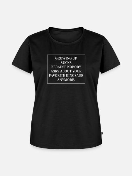 Growing up Dinosaurs - Frauen Premium Bio T-Shirt - Schwarz