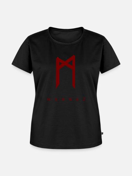MANNAZ Vikings Shirt - Frauen Premium Bio T-Shirt - Schwarz
