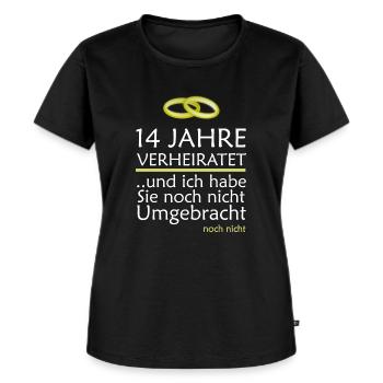 14 Jahre Verheiratet Elfenbeinhochzeit Geschenk - Frauen Premium Bio T-Shirt - Schwarz - Vorne - Selfina (174cm)