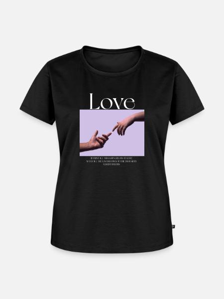 LIEBE - Frauen Premium Bio T-Shirt - Schwarz