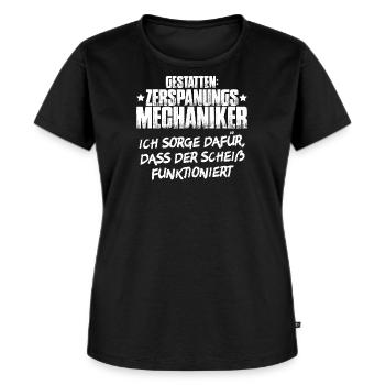 Zerspanungsmechaniker Dreher Fräser Geschenk - Frauen Premium Bio T-Shirt - Schwarz - Vorne - Selfina (174cm)