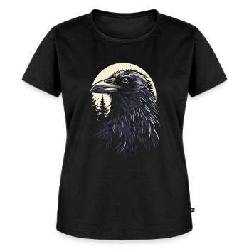 Raven - Frauen Premium Bio T-Shirt - Schwarz - Vorne - Selfina (174cm)