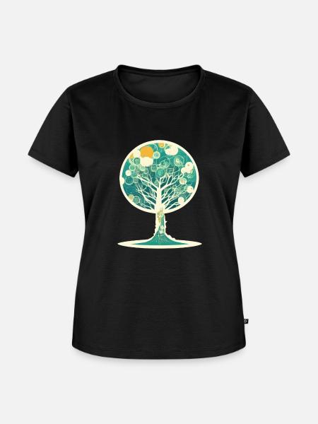 Aquarell Baum - Frauen Premium Bio T-Shirt - Schwarz