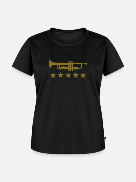Trompete - Frauen Premium Bio T-Shirt - Schwarz