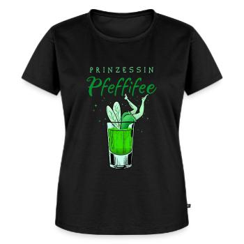 Prinzessin Pfeffifee Pfefferminz Likör Saufen JGA - Frauen Premium Bio T-Shirt - Schwarz - Vorne - Selfina (174cm)