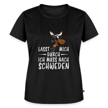 Schweden - Lasst mich durch - Frauen Premium Bio T-Shirt - Schwarz - Vorne - Selfina (174cm)