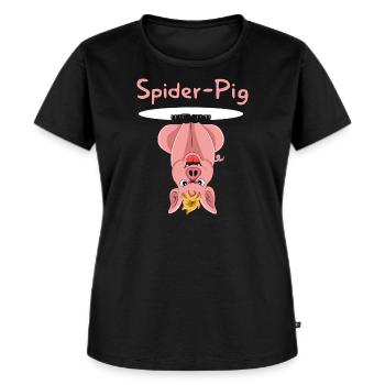 Spider-Pig - T-shirt Premium bio Femme - noir - Devant - Selfina (174cm)