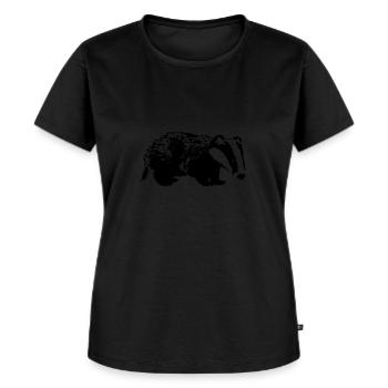 Dachs - Frauen Premium Bio T-Shirt - Schwarz - Vorne - Selfina (174cm)