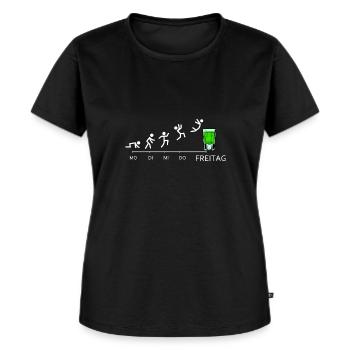 Pfeffi Evolution Pfefferminz Likör Saufen JGA - Frauen Premium Bio T-Shirt - Schwarz - Vorne - Selfina (174cm)