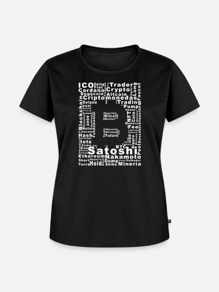 Satoshi Nakamoto Krypto-Collage - Frauen Premium Bio T-Shirt - Schwarz