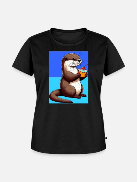 Otter - Frauen Premium Bio T-Shirt - Schwarz