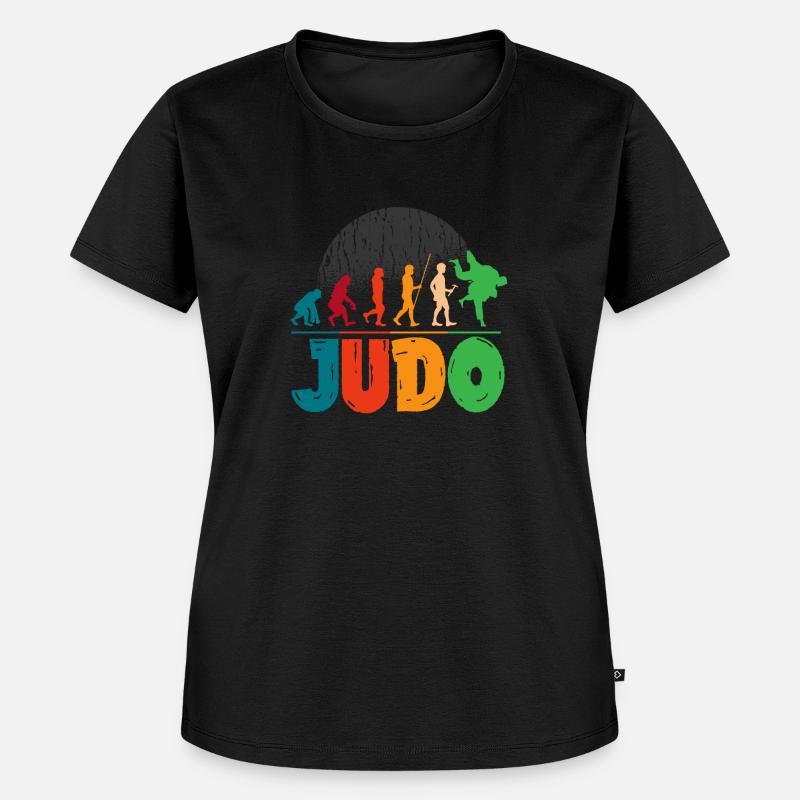 Judo Evolution - Frauen Premium Bio T-Shirt - Schwarz