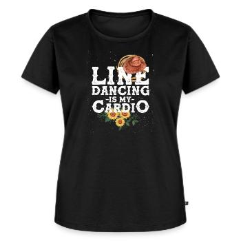 Linedance - Frauen Premium Bio T-Shirt - Schwarz - Vorne - Selfina (174cm)