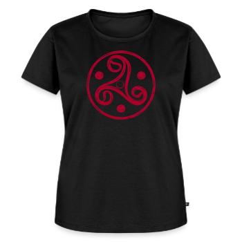Triskele BDSM Emblem Bondage Fetisch SM - Frauen Premium Bio T-Shirt - Schwarz - Vorne - Selfina (174cm)
