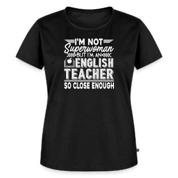 Professeur d'anglais Je suis professeur d'anglais - T-shirt Premium bio Femme - noir - Devant - Selfina (174cm)