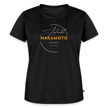 Satoshi Nakamoto Designs Est. 2009 - Frauen Premium Bio T-Shirt - Schwarz - Vorne - Selfina (174cm)