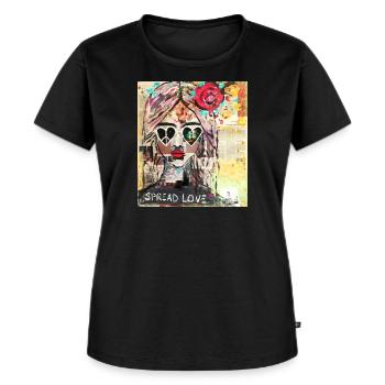 HippieHeart - Frauen Premium Bio T-Shirt - Schwarz - Vorne - Selfina (174cm)