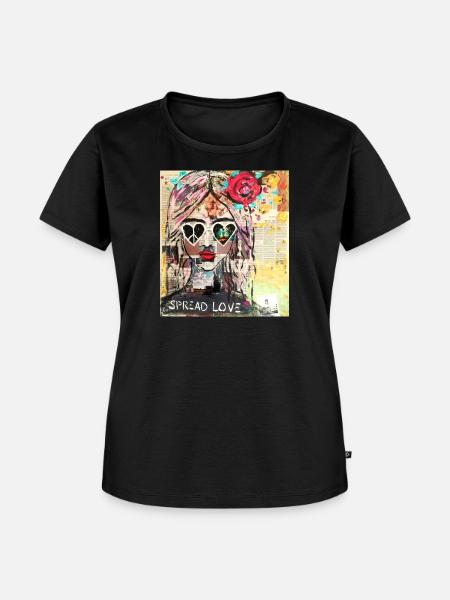 HippieHeart - Frauen Premium Bio T-Shirt - Schwarz