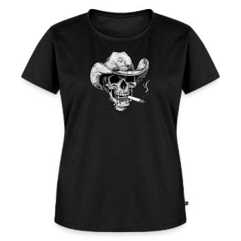 Cowboy Western Tir Crâne BDS Discipline - T-shirt Premium bio Femme - noir - Devant - Selfina (174cm)