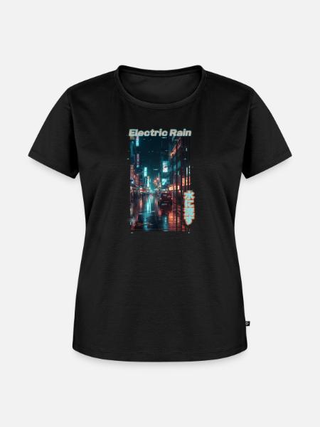 elektrischer Regen - Frauen Premium Bio T-Shirt - Schwarz