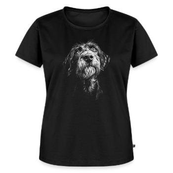 Deutsch Drahthaar Portrait Jagdhunde Hunde Jäger - Frauen Premium Bio T-Shirt - Schwarz - Vorne - Selfina (174cm)