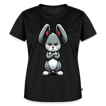 Kaninchen Hase Hasen langohr Klopfer Rammler - Frauen Premium Bio T-Shirt - Schwarz - Vorne - Selfina (174cm)